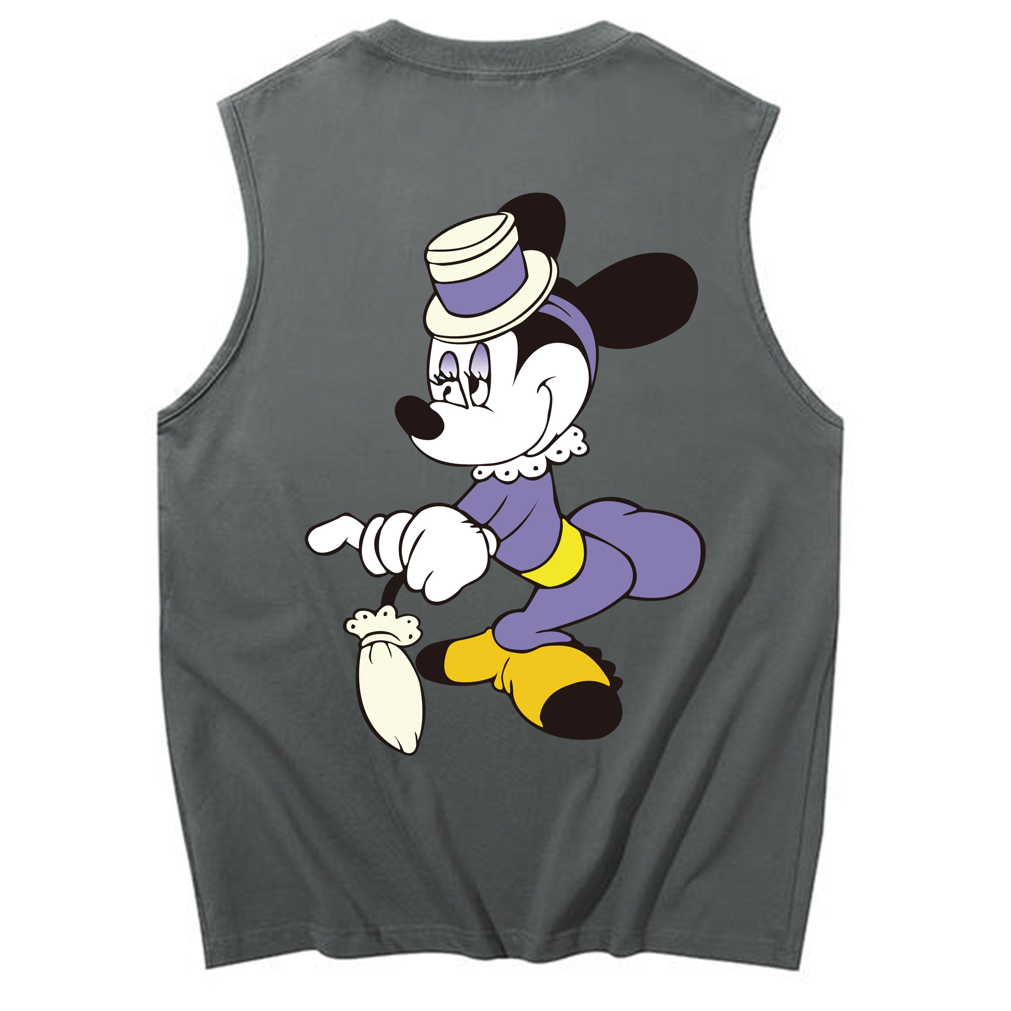 ミッキーマウス Mickey Mouse コットン100％タンクトップ（背面プリント）